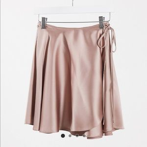 ASOS satin wrap mini skirt